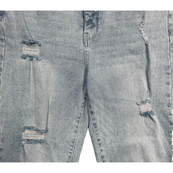 Wallflower Jeans Fearless Curvy Super High Rise Crop 10 (30x25) Blue Distressed - Picture 6 of 10